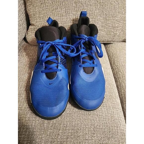 Nike Team Hustle D9 Boys Blue Shoes, Size 6.5Y Acceptable, Missing Tongue Emblem - Picture 1 of 15